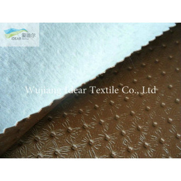Brown Embossed PU Leather/Upholstery Fabric/Faux PU Leather Fabric